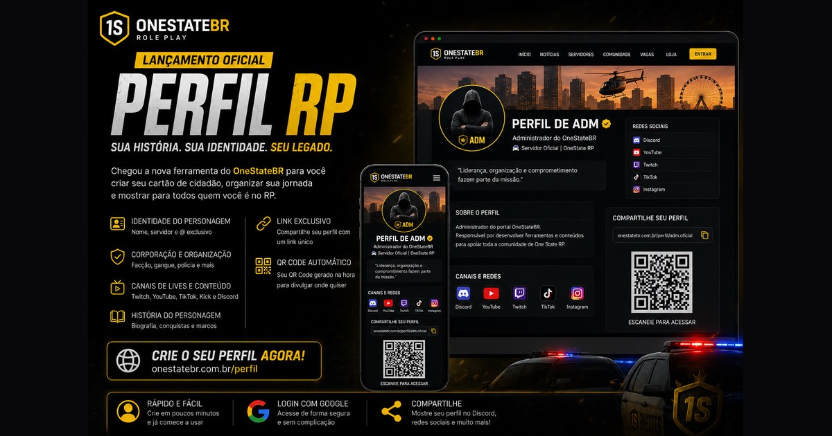 Conheça o Perfil RP: a nova ferramenta do OneState Blog para unificar sua história no jogo