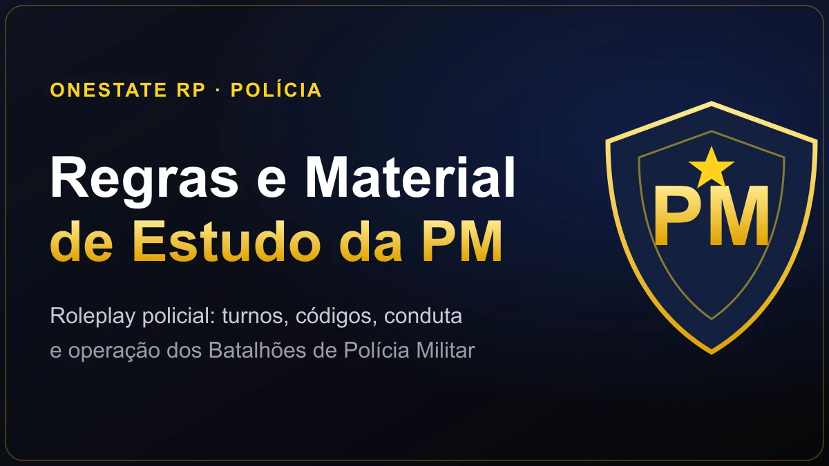 Capa: Conteúdo de Regras e Material de Estudo da PM