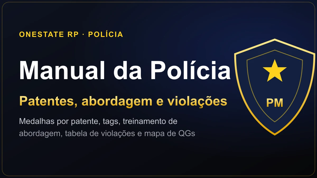 Capa: Manual da Polícia no OneState RP: patentes, abordagem e violações