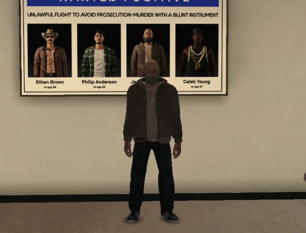 Mural de procurados (Wanted Fugitive) da cidade