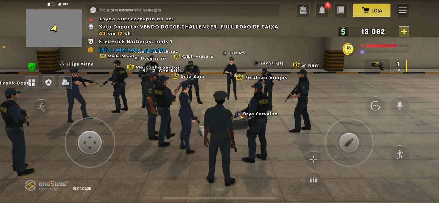 Reunião da polícia do OneState RP com dezenas de policiais fardados